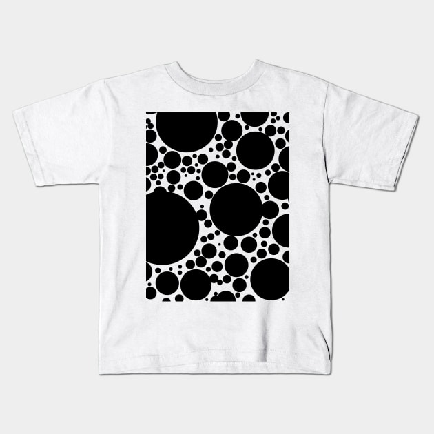 Black Bubbles Pattern Kids T-Shirt by TintedRed